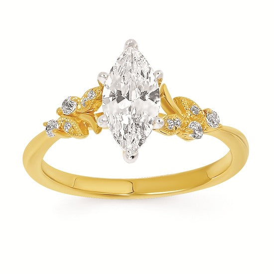 14K YG .10CTW G-H SI1/SI2 MILG
