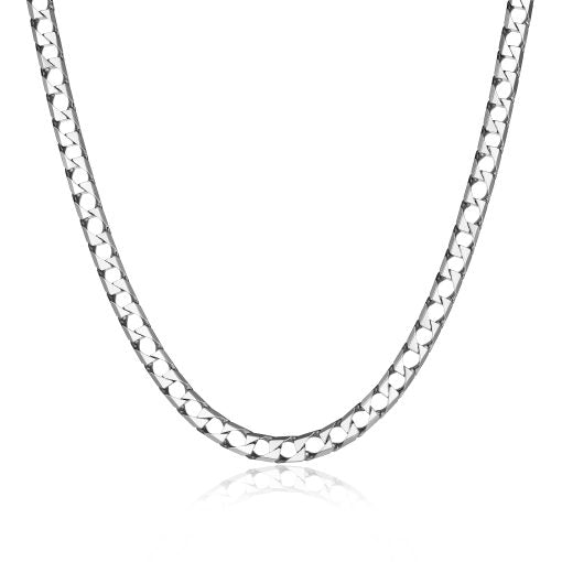 STERLING RHODIUM SQUARE CURB C