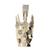 10kt Two Toned 1/3ctw Diamond Skull with Crown Pendant
