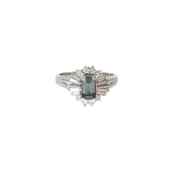 Estate Platinum .61ct Spinel .51ctw Diamond Ring