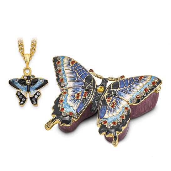 BJ4136 BEJEWELED BLUE BUTTERLY