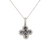 18K White Gold Alexandrite Flower Pendant with Chain