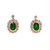Estate 14kt Yellow Gold Emerald .50ctw Diamond .37ctw Earrings