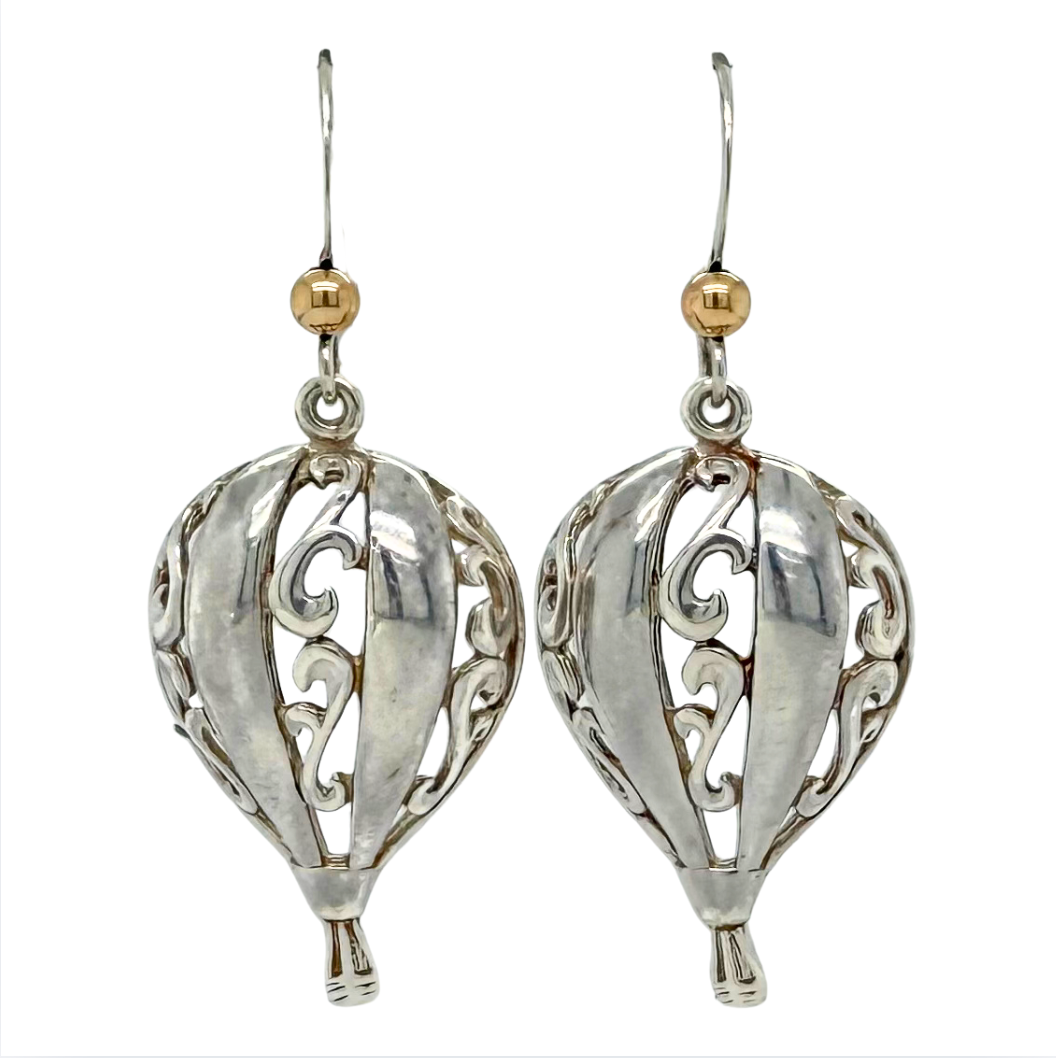 Estate Sterling Sliver Balloon Dangle Earrings