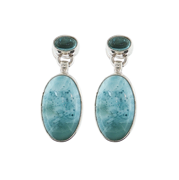 Sterling Sliver Larimar Earrings