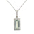 Sterling Silver Prasiolite Emerald Cut Necklace