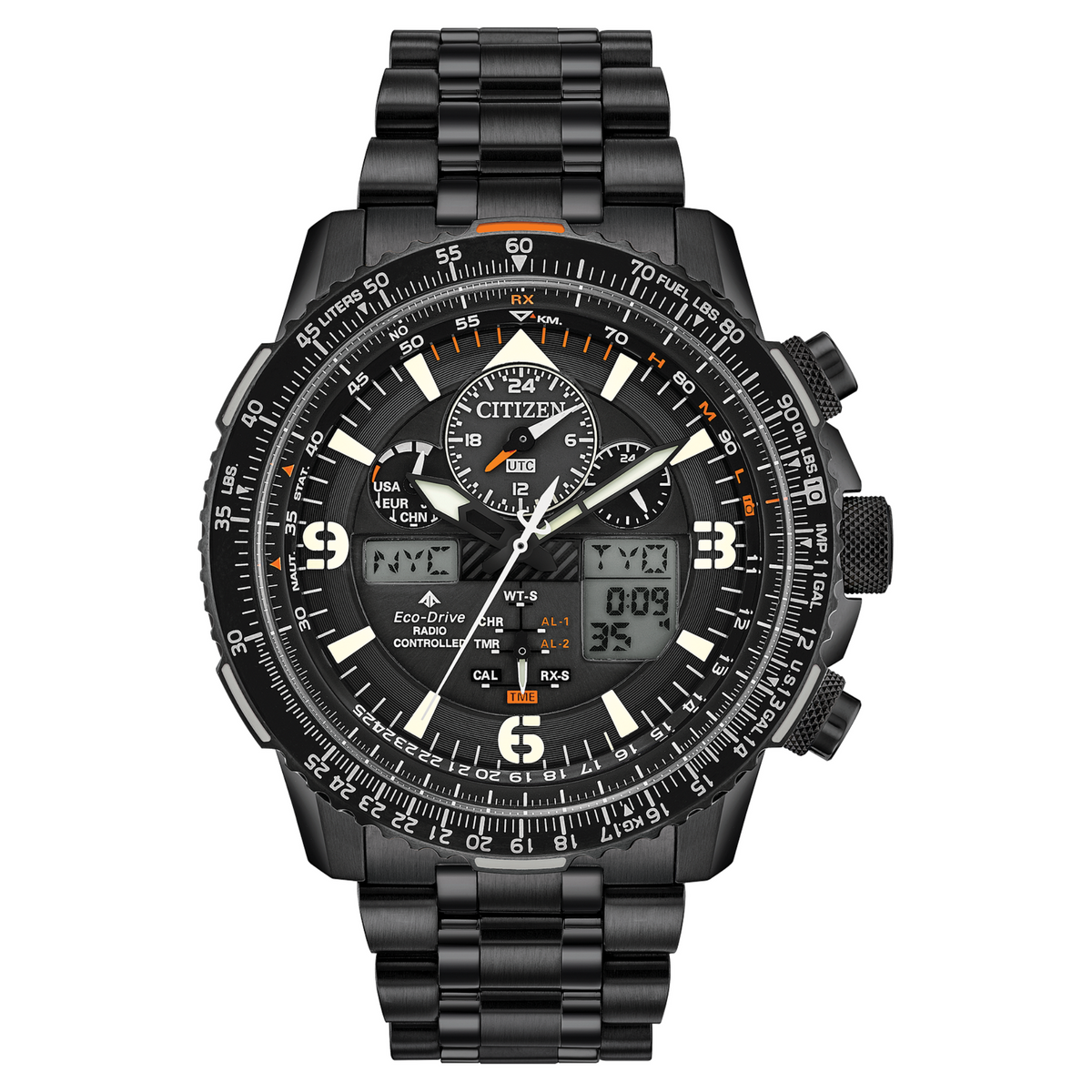 Citizen Eco Drive Promaster Skyhawk A-T Black Ion Plated Watch JY8075-51E