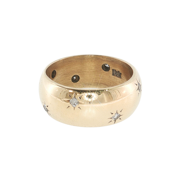 14KY WIDE BAND W/ DIAMONDS