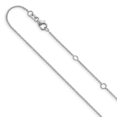 Leslies 10kt White Gold Cable Chain 1.1mm Adjustable 16-18in