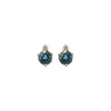 14kt Yellow Gold 1.29ctw London Blue Topaz .07ctw Diamond Studs