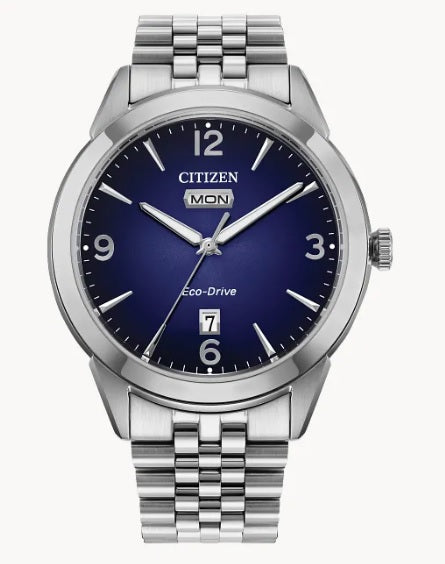 Citizen Eco Drive Rolan Stainless Watch with Blue Dial AW0150-53L