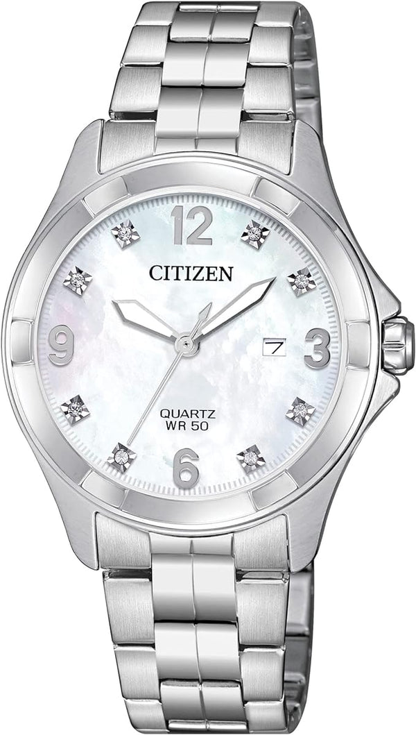 Citizen Quartz Stainless Watch with Mother of Pearl EU6080-58D.