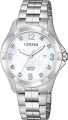 Citizen Quartz Stainless Watch with Mother of Pearl EU6080-58D