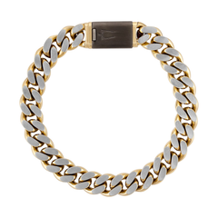Stainless Steel Two Tone 10MM Curb Bracelet - 8.5"