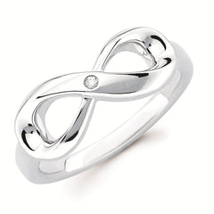 Sterling Silver Diva Diamonds Infinity Ring .01CTW