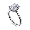 14K White Gold Nola Solitaire Engagement Mount - Holds 3CT Oval S2157223
