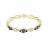 18K Yellow Gold Sapphire and Diamond Band