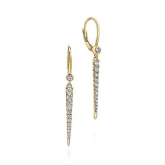 14K Gold Peek A Boo Spike Diamond Earrings