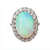 Estate 14kt White Gold 14x10mm Oval Opal .25ctw J SI2 Ring Size 6