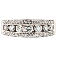 Estate: 14K Multi-Row Diamond Band 2CTW