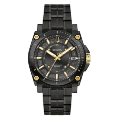Bulova Black & Goldtone Icon Watch 98B408