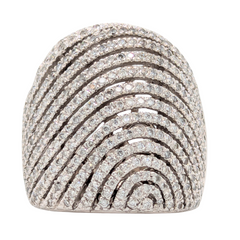 Estate: 14K White Gold 1.5CTW Wide Diamond Ring