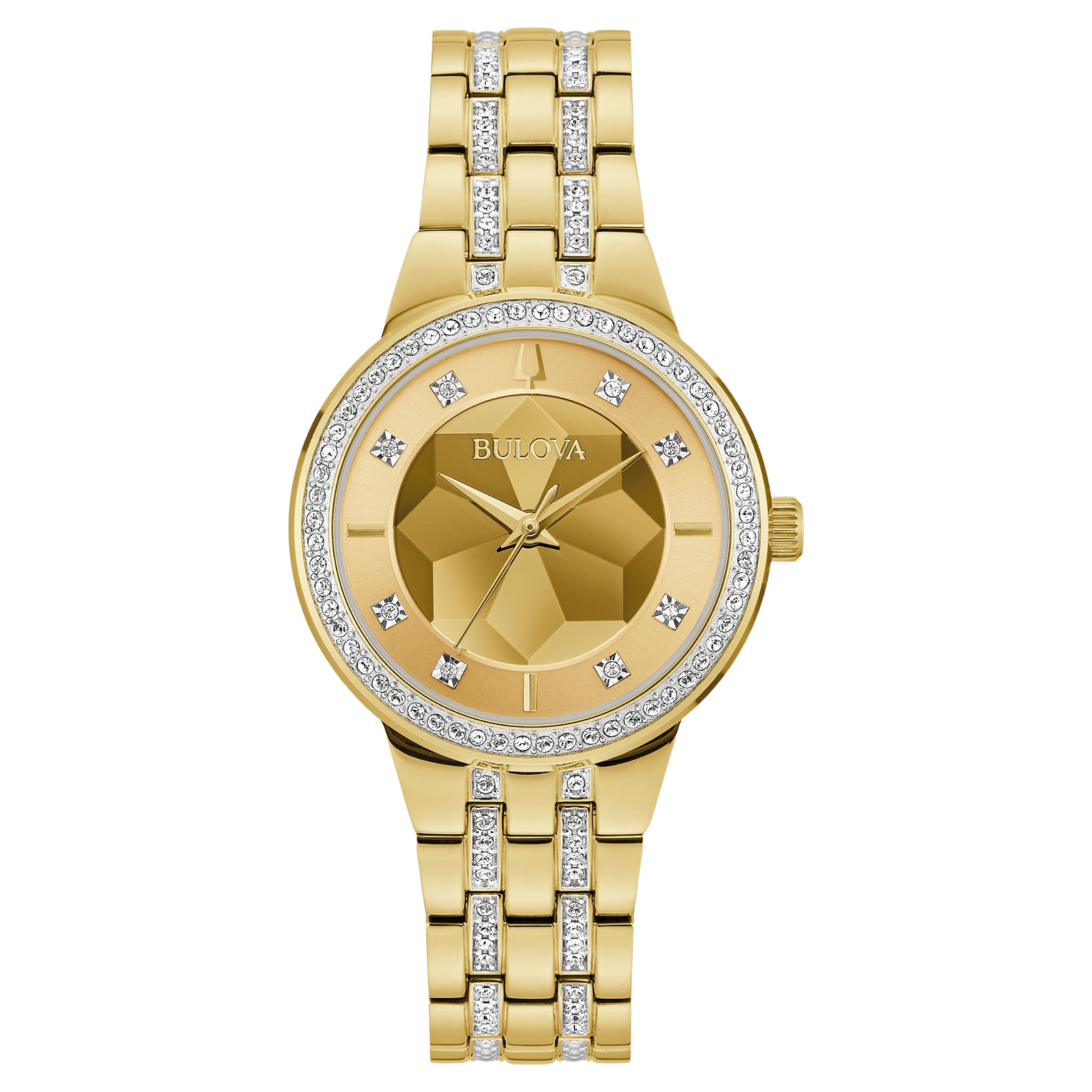 Bulova Goldtone Phantom Watch with Crystal Accents 97L176