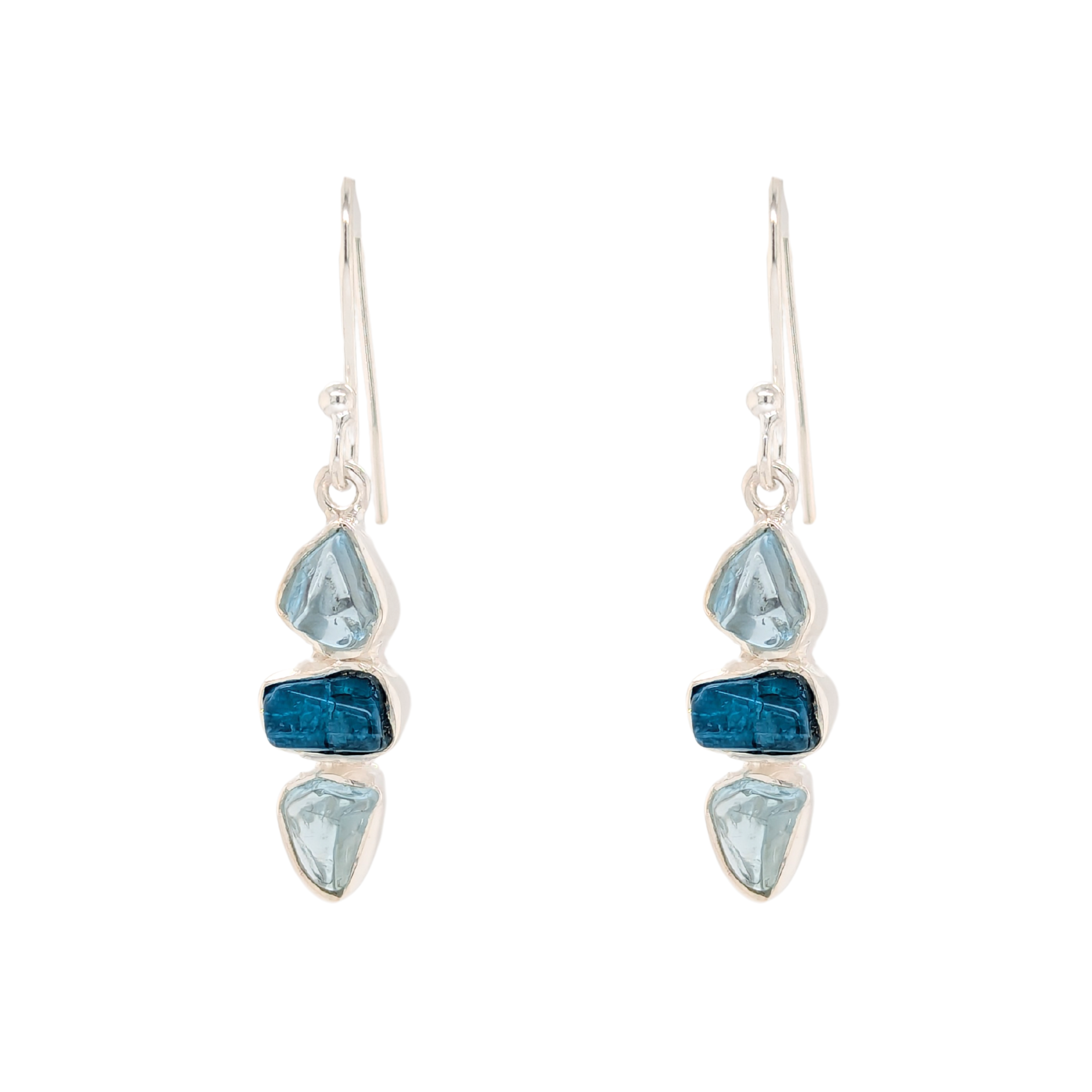 Sterling Silver Blue Apatite & Topaz Earrings