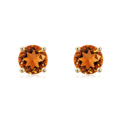 14K Yellow Gold Citrine Stud Earrings