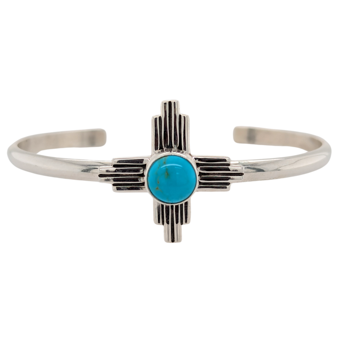 Sterling Silver Turquoise Zia Cuff Bracelet