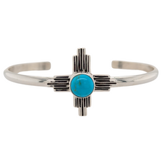 Sterling Silver Turquoise Zia Cuff Bracelet