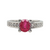 Estate Platinum 1.03ct Oval Ruby Diamond Ring