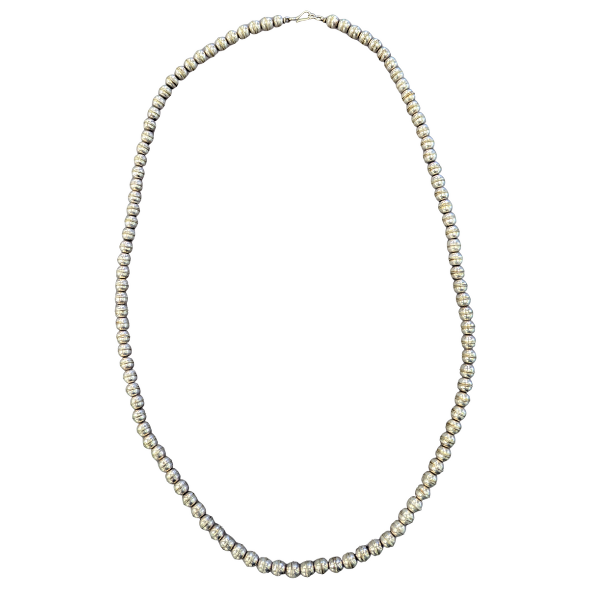 Estate: Sterling Silver Native American Bead Necklace 30"