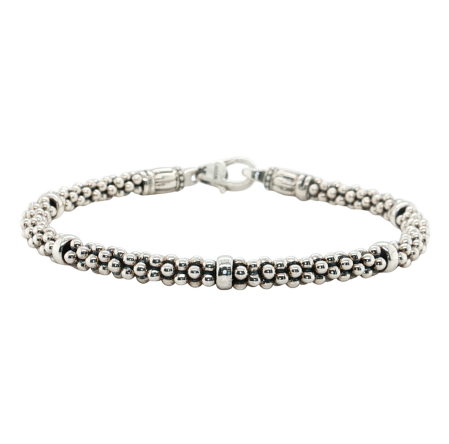 Estate Sterling Sliver Lagos Caviar Bracelet 7in