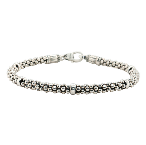 Estate Sterling Sliver Lagos Caviar Bracelet 7in