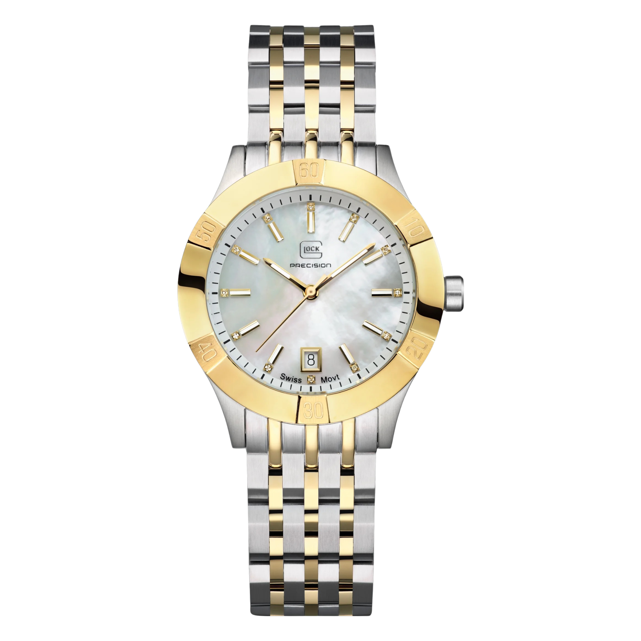 GLOCK GW-31-1-18 Two Tone Watch with Mother of Pearl Dial