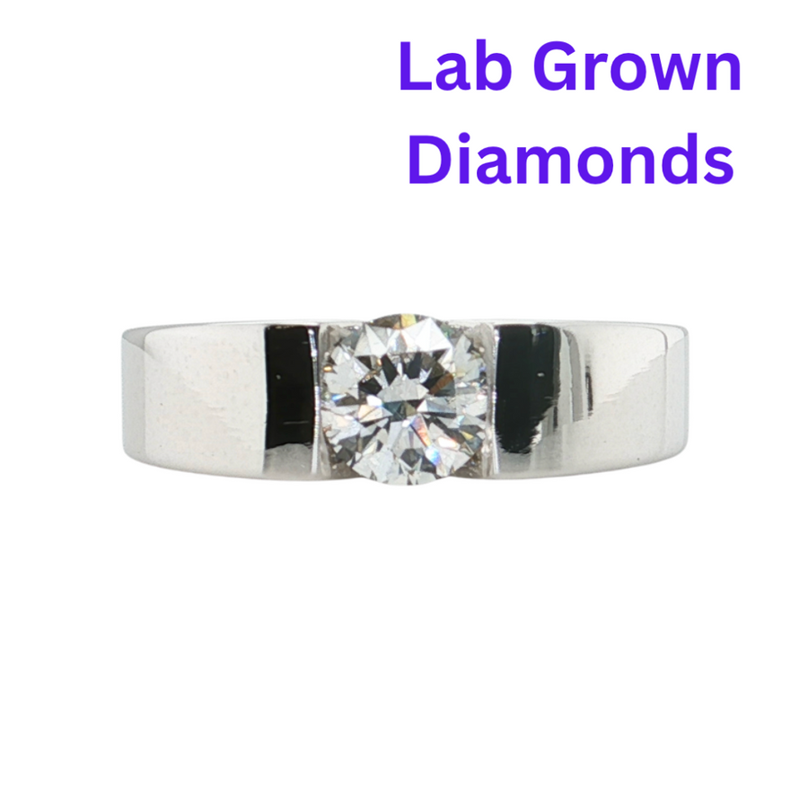 10kt White Gold 1ctw Lab Grown Diamond Gents Ring