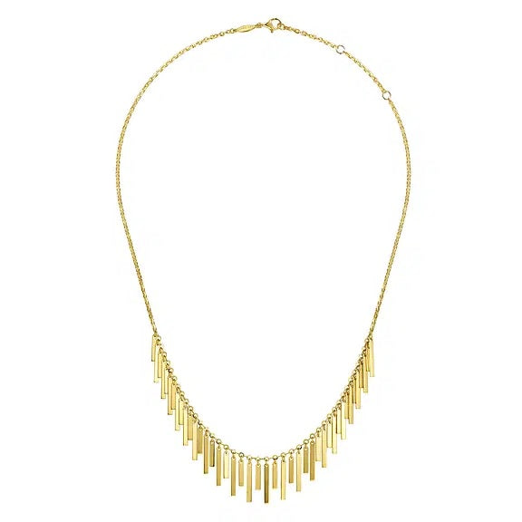 14K Yellow Gold Spear Drops Necklace S1354667