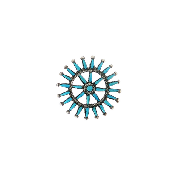 S/S VINTAGE ZUNI TURQ BROOCH/PENDANT
