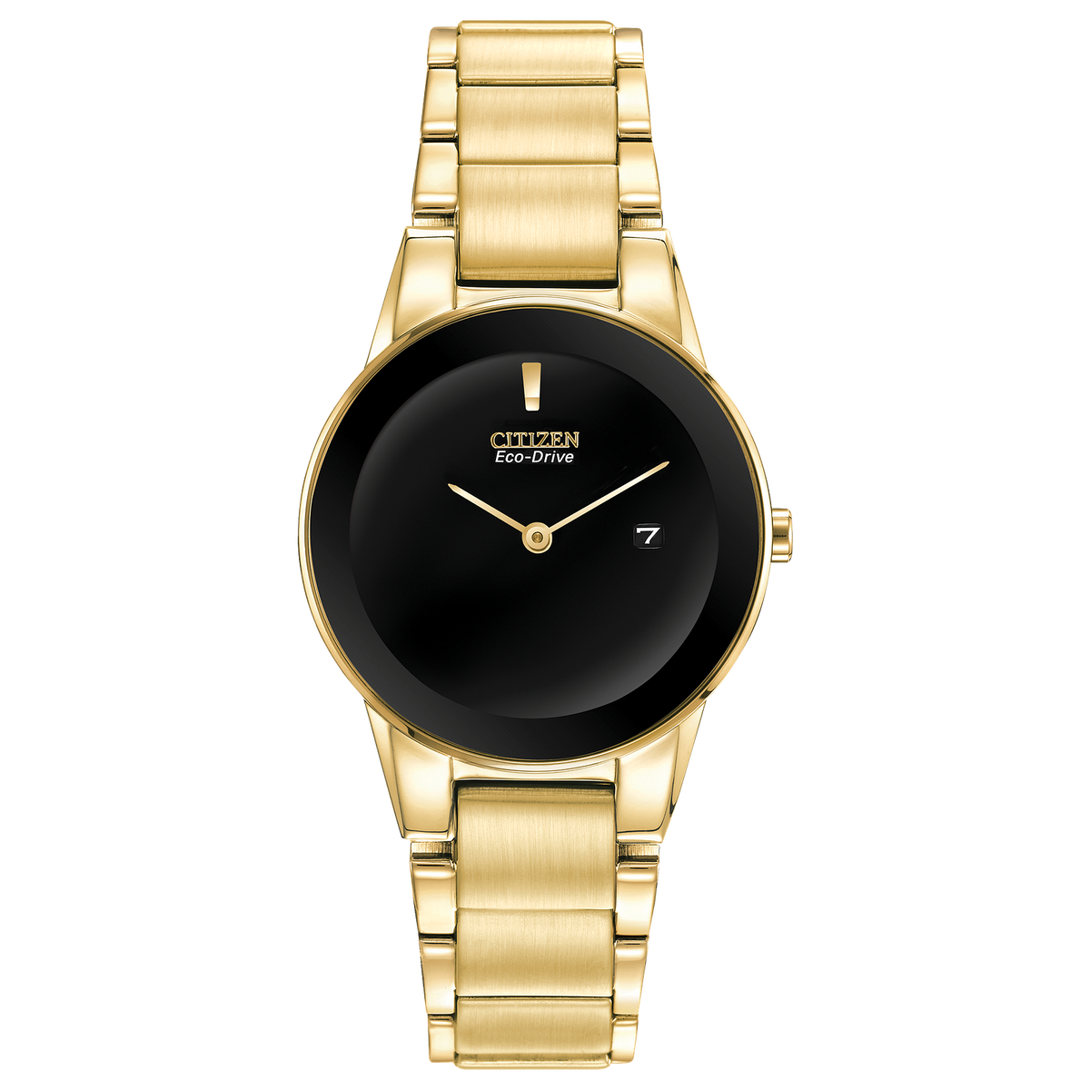 Citizen Eco Drive Goldtone Black Dial Watch