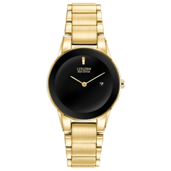 Citizen Eco Drive Goldtone Black Dial Watch