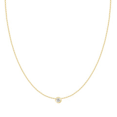 18K Yellow Gold .20CT Diamond Bezel Necklace