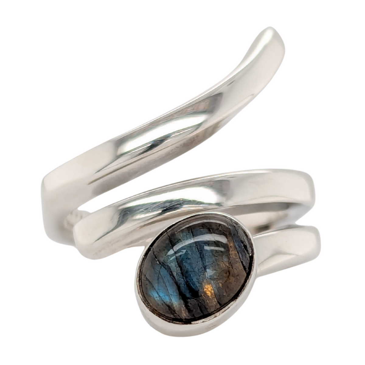 Estate: Sterling Silver Lily Barrack Labradorite Ring