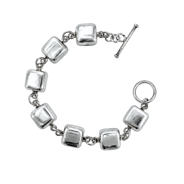 S/S SQAURE LINK BRACELET SOL