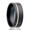 Men's Zirconium Ribbed Ring with 14K Offset Inlay - Size 8.5.