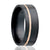 Men's Zirconium Ribbed Ring with 14K Offset Inlay - Size 8.5.