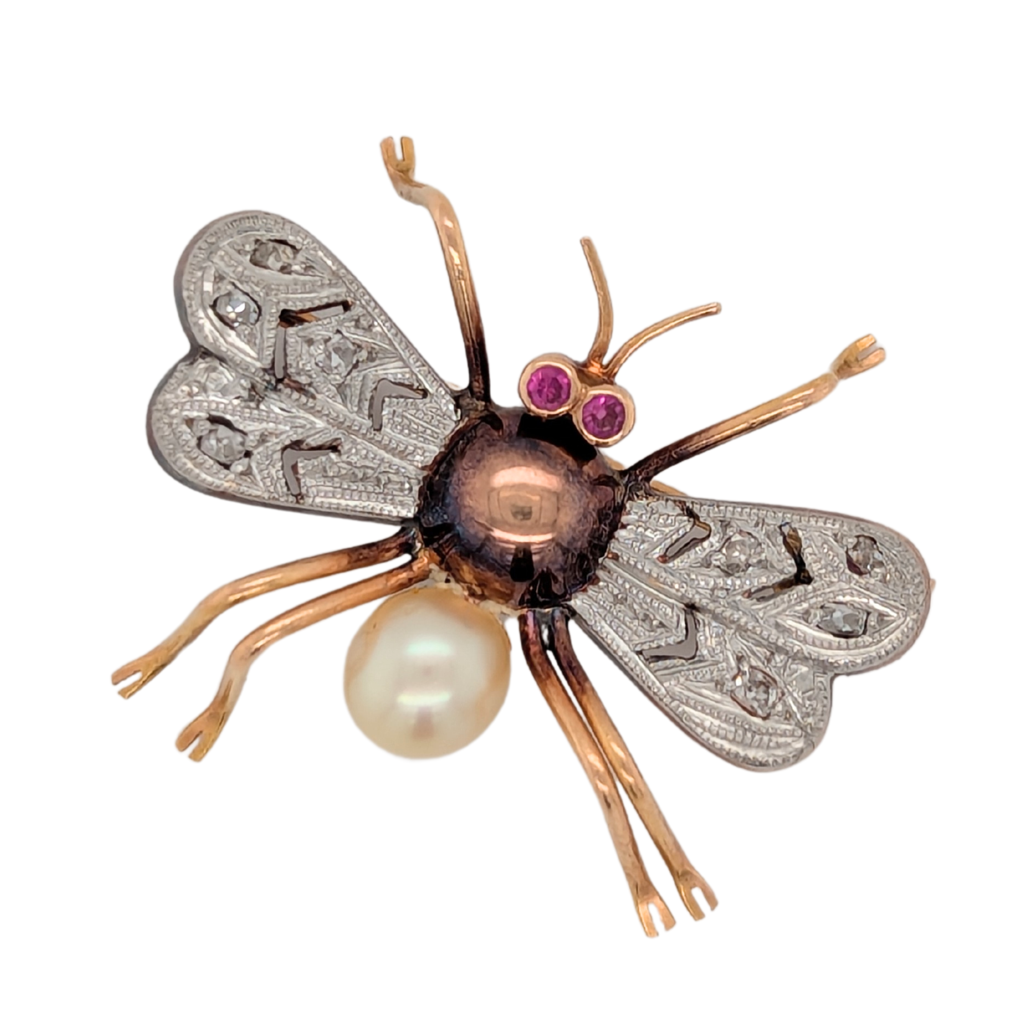 Estate: 18K Large Bug Brooch