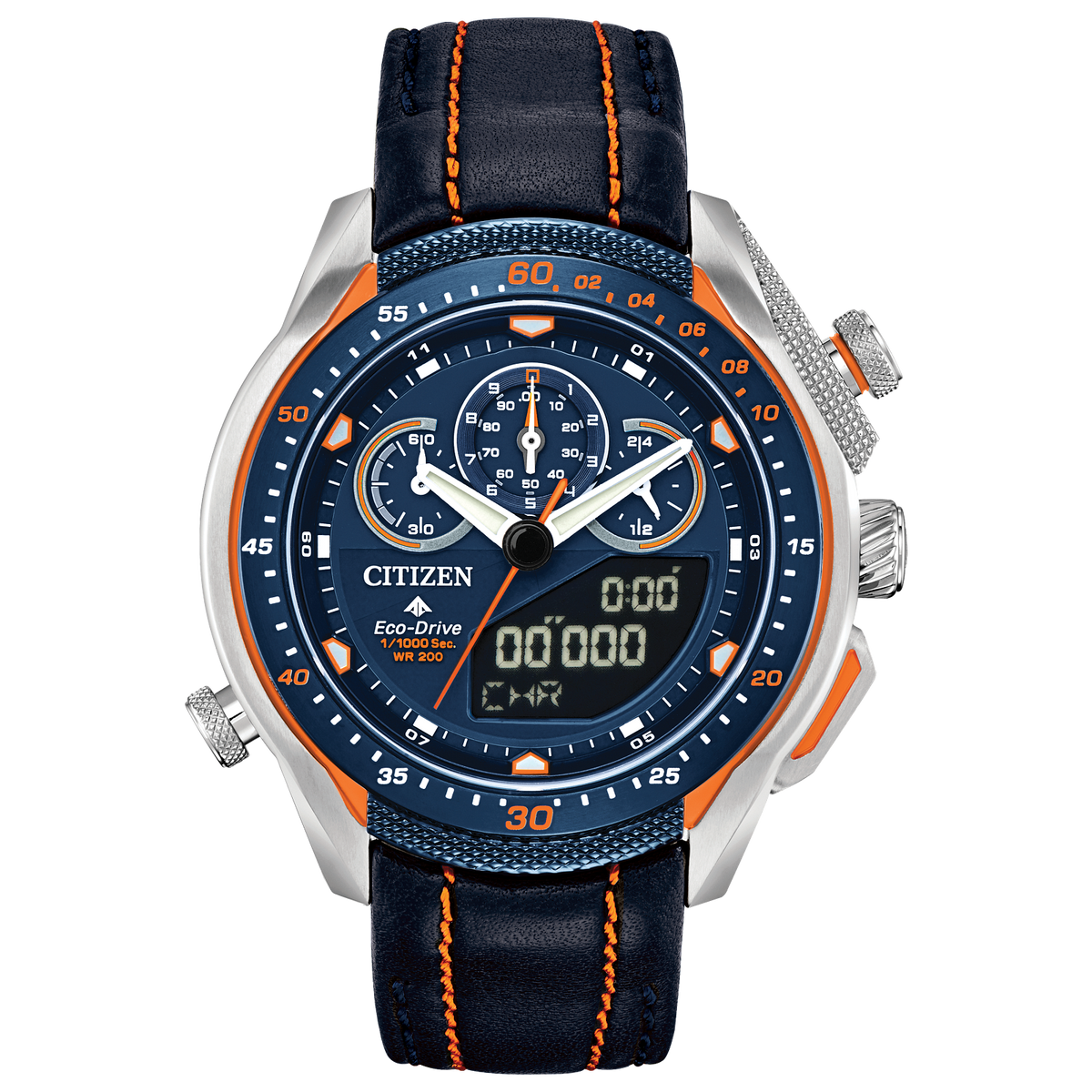 Citizen Eco Drive Promaster SST Navy Blue Orange Watch JW0139-05L