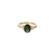 18K YG 1.60CT OVAL HEATED GREEN SAPPHIRE .43CTW DIA RING