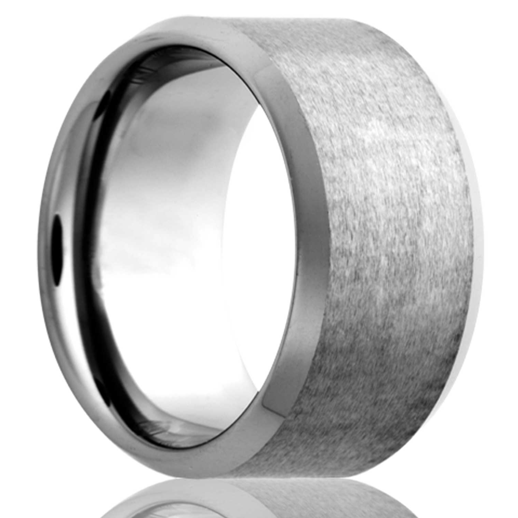 Cobalt Men's 7MM Bevel Edge Satin Center Ring - Size 12